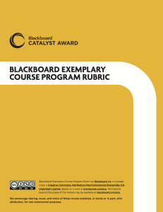 Bb Exemplary Course Rubric