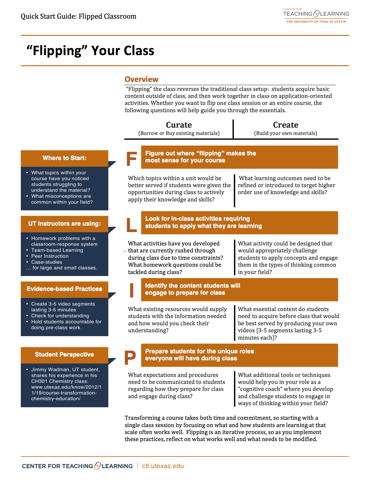 Flipped Classroom Quick Start Guide